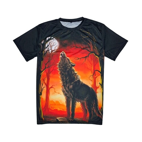 선셋 울프 늑대 동물 쿨드라이 티셔츠