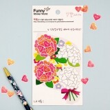퍼니스티커 80-08 분홍 하트 꽃다발 아트지 칭찬 스티커 15팩