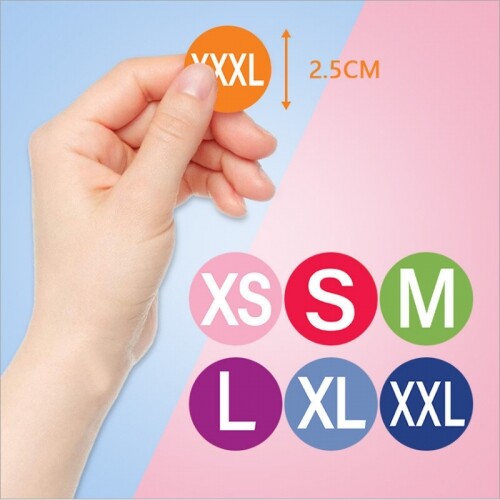 사이즈 표시 스티커 XS-XXXL 500p